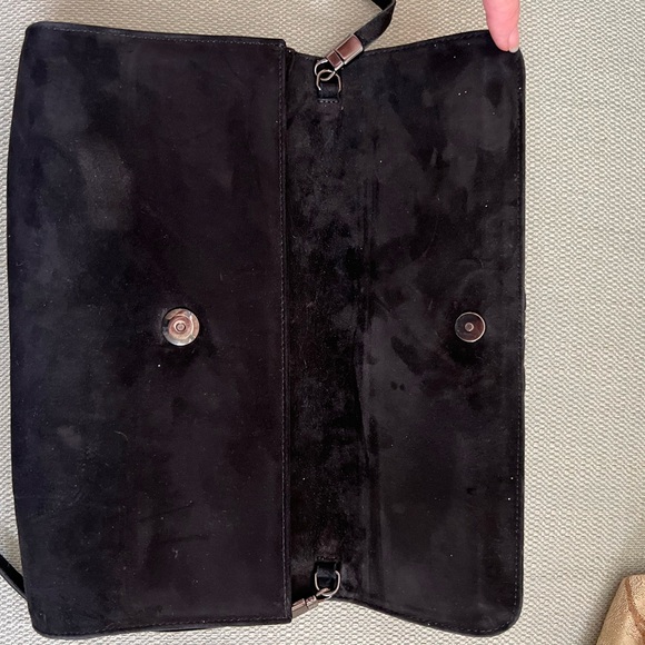 Loriblu Vintage Black Suede Crossbody Clutch Bag